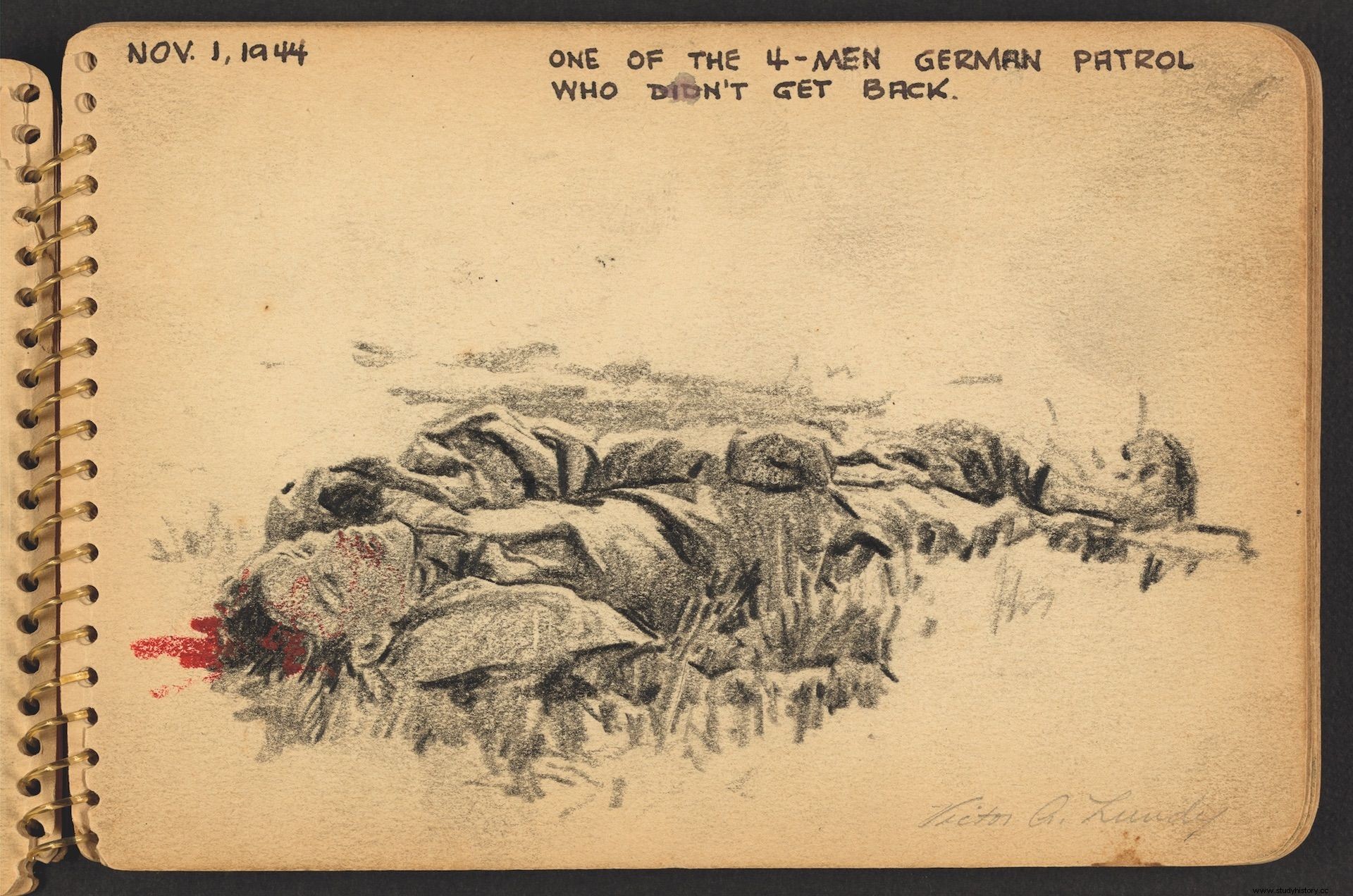 빅터 런디, 1944년 노르망디의 장면 