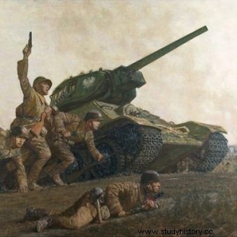 T-34 탱크. 붉은 군대의 새로운  별  
