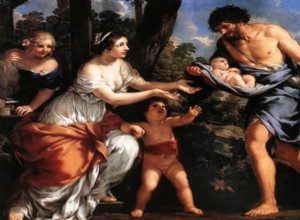 The mythical foundation of Rome, from Aeneas to Romulus. 